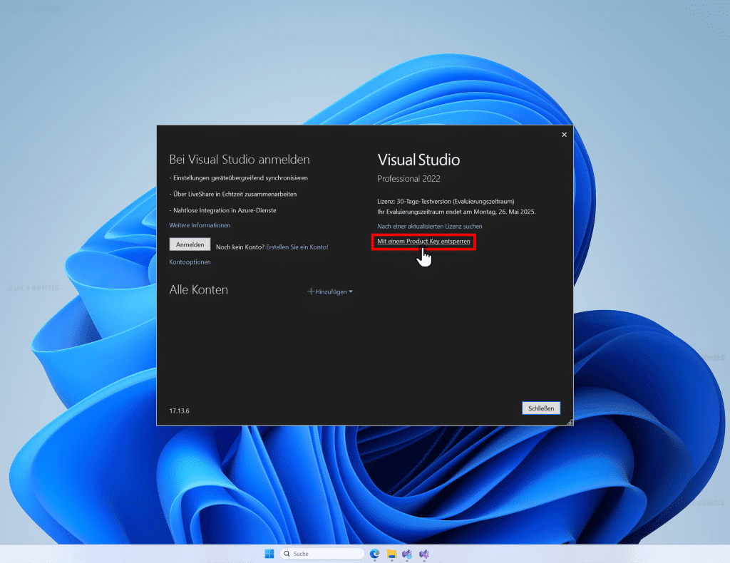 10 Klicken Sie jetzt auf Mit einem Product Key entsperren