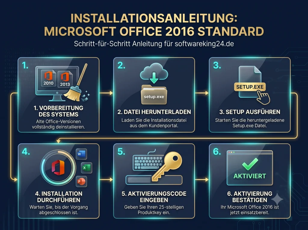 Office 2016 Standard Installations und Aktivierungsanleitung
